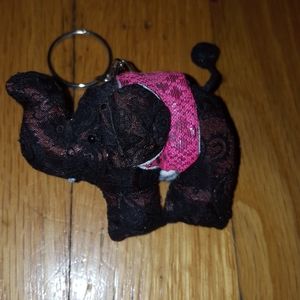 SOLD-Elephant plush keychain